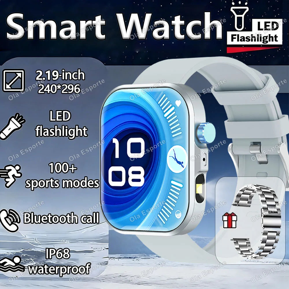 Ola Esporte LED Flashlight Smartwatch 2.01" Bluetooth Fitness