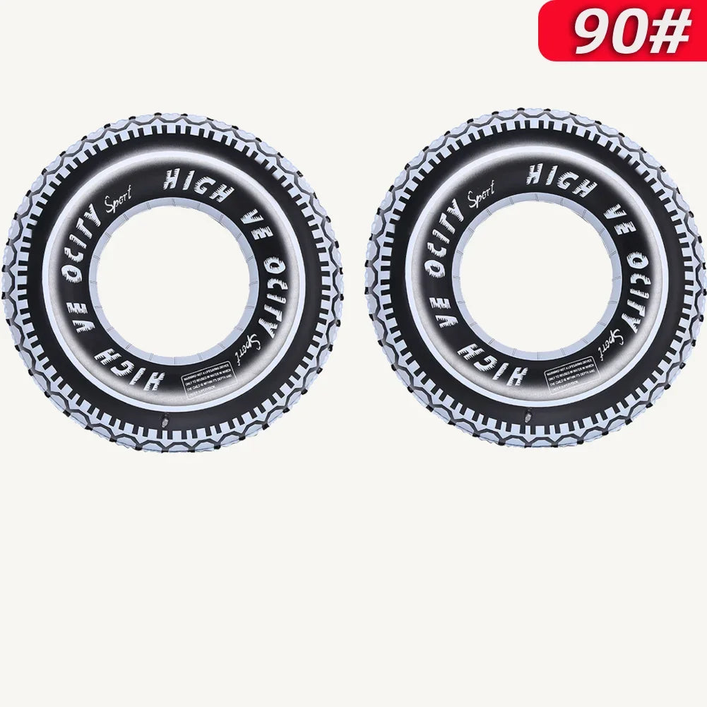 2Pcs Tire Pattern Pool Floating Rings Leakproof Inflatable Swim Ring Blow Up Swim Tube Swimming Rings Floaties for Kids Adults Oasis Select 2Pcs 90 spain