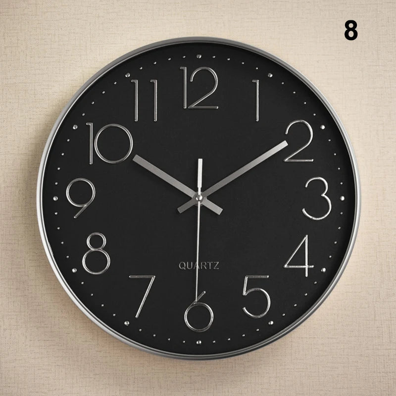 Silent Round Wall Clock | Modern Quartz Home & Office Decor