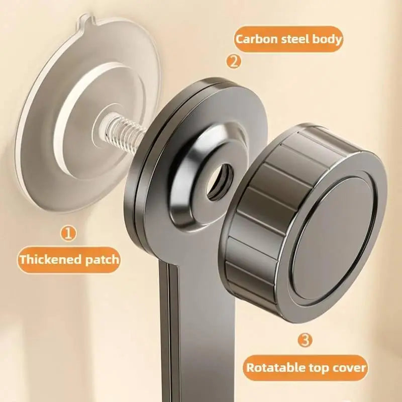 Drill-Free Suction Cup Rotating Kitchen Organizer-Wall-Mounted Pot Lid Rack With Hooks,Multi-Functional Holder & Chopping Boards Oasis Select