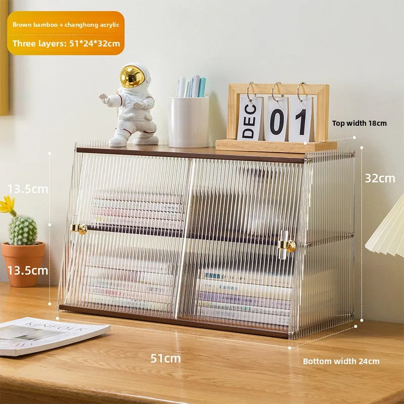 Simple desk bookshelf Student dormitory desktop shelf Desk multi-layer storage rack Desk corner small bookcase Oasis Select Brown T 3-51