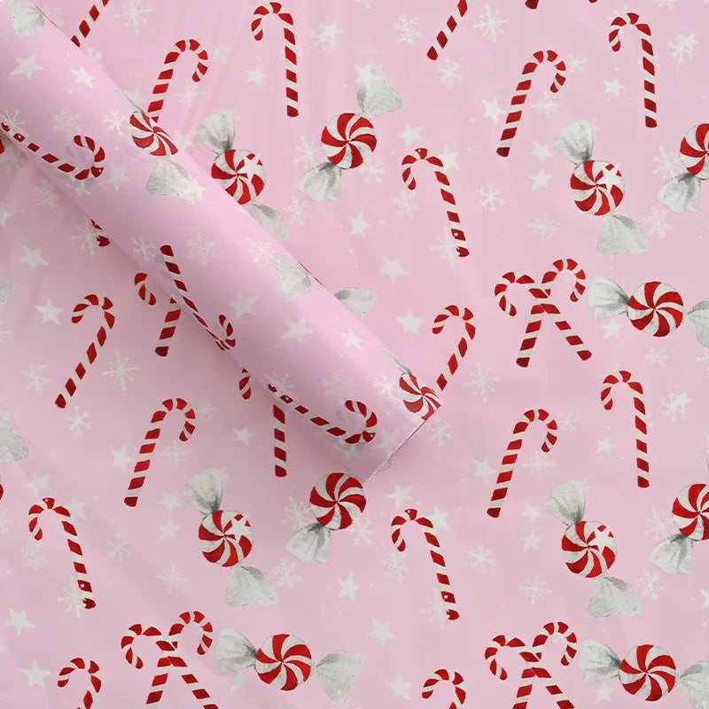 10pcs Christmas Tree Bowknot Print Tissue Paper New Year Gift Box Filling Flowers Wrapping Papers Festival Craft Packaging Paper Oasis Select D