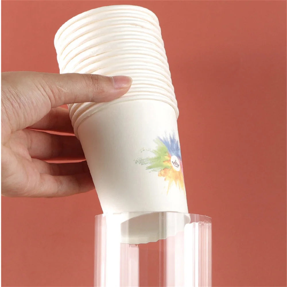 Disposable Paper Cups Dispenser Plastic Cup Holder For Water Dispenser Wall Mounted Automatic Cup Storage Rack Cups Container Oasis Select