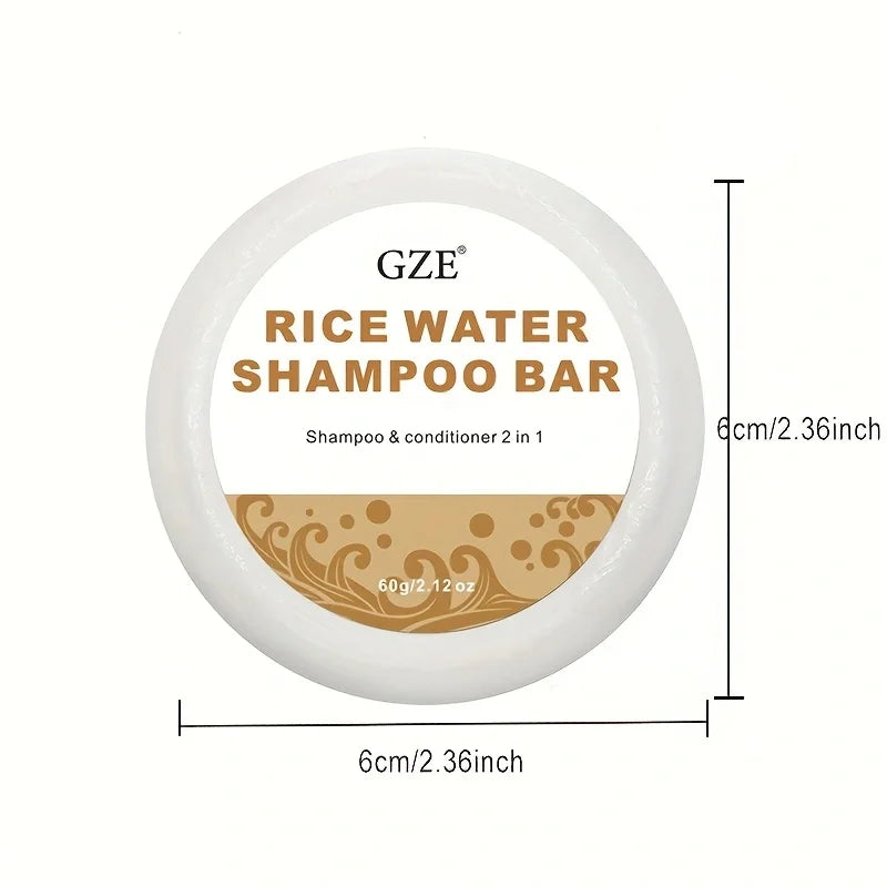 GZE Rice Water Shampoo Bar – Protein-Enriched Solid Bar 2-Pack