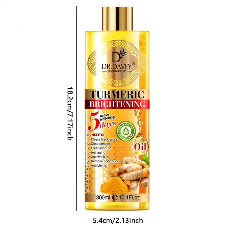 DR.DAVEY 300ml Turmeric Body Oil – Moisturizer for Face & Body