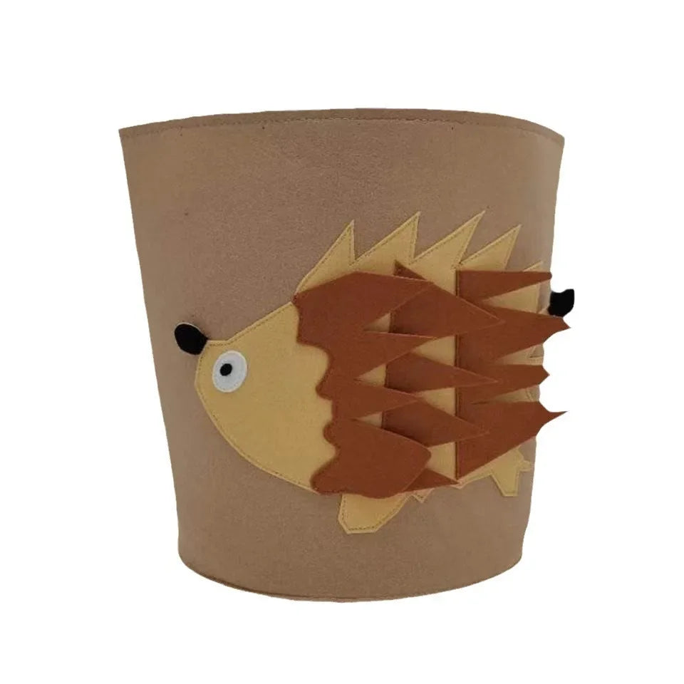 Panda Dinosaur Baby Storage Basket Felt Toy Organizer Laundry Clothes Bucket Cartoon Nursery Hamper for Kids Gift Idea Oasis Select Hedgehog