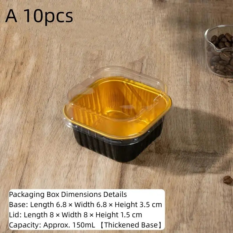 Square Food Grade Dessert Boxes with Clear Lids 10/20/50Pcs Stackable Container for Mousse Cake Birthday Party Favor Oasis Select 10pcs A
