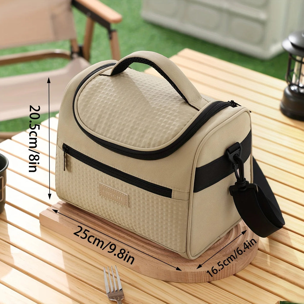 Large Capacity Insulated Lunch Bag with Multi-Layer Zipper, Waterproof Polyester Lunch Tote Thermal Insulation Bag Lunch Bags Oasis Select