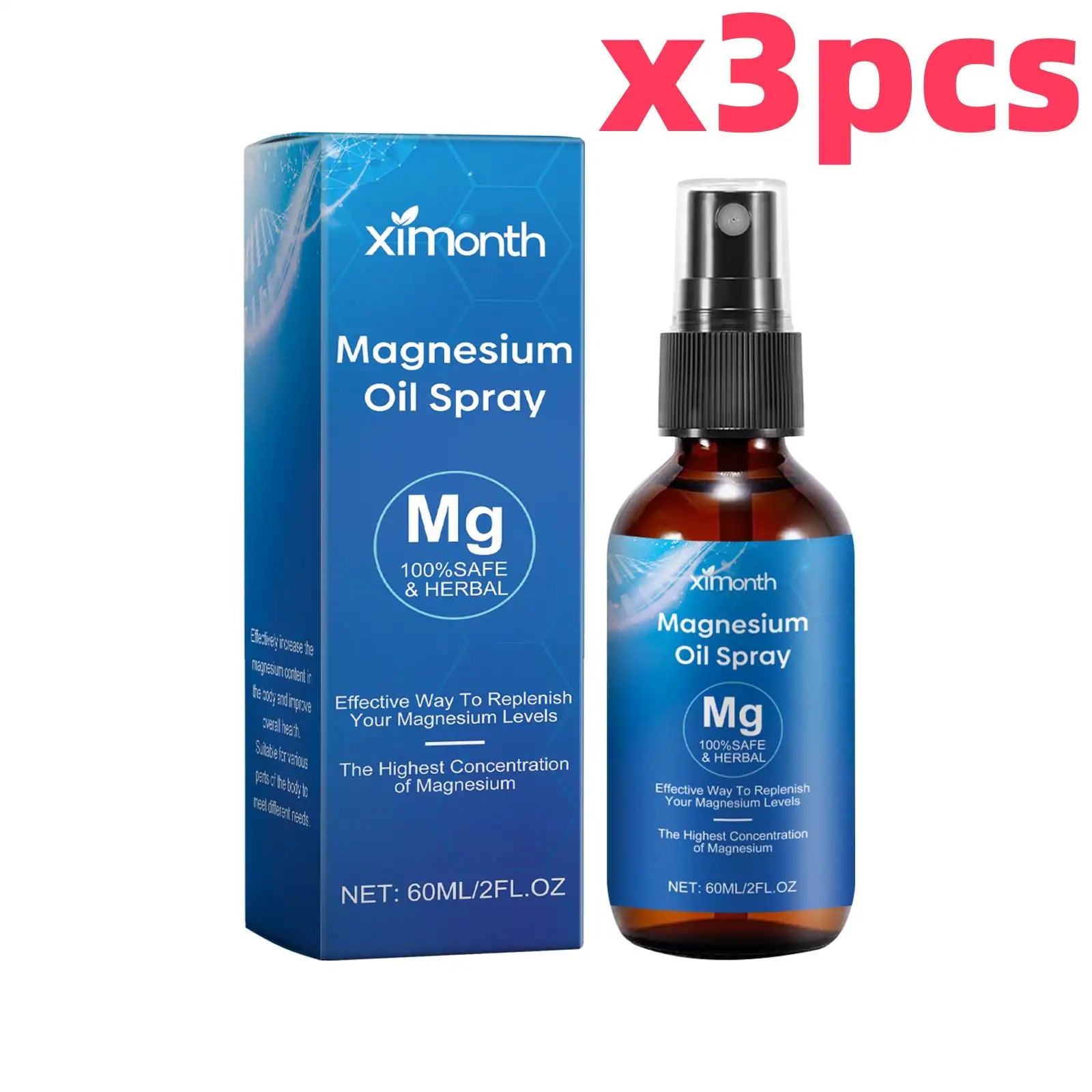 Ximonth Magnesium Oil Spray – Sleep, Muscle Pain & Skin Magnesium Oil Spray Oasis Select 180ml boxed