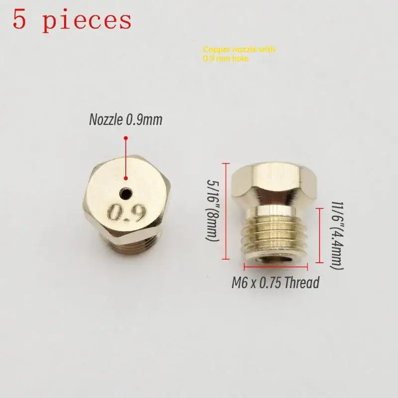 5PCS Burner Gas Hob LPG- Conversion Kits Jets 50 65 70 87 95 Brass Nozzle For Gas Stove Brass Nozzle Propane Injector Oasis Select A10