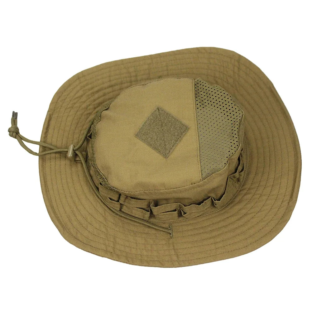 Camouflage Enthusiasts Square Pocket Camo Bonnie Cap US Bucket Benny Hats Fishing Outdoor Hiking Tactical Sun Caps Oasis Select Wolf Brown