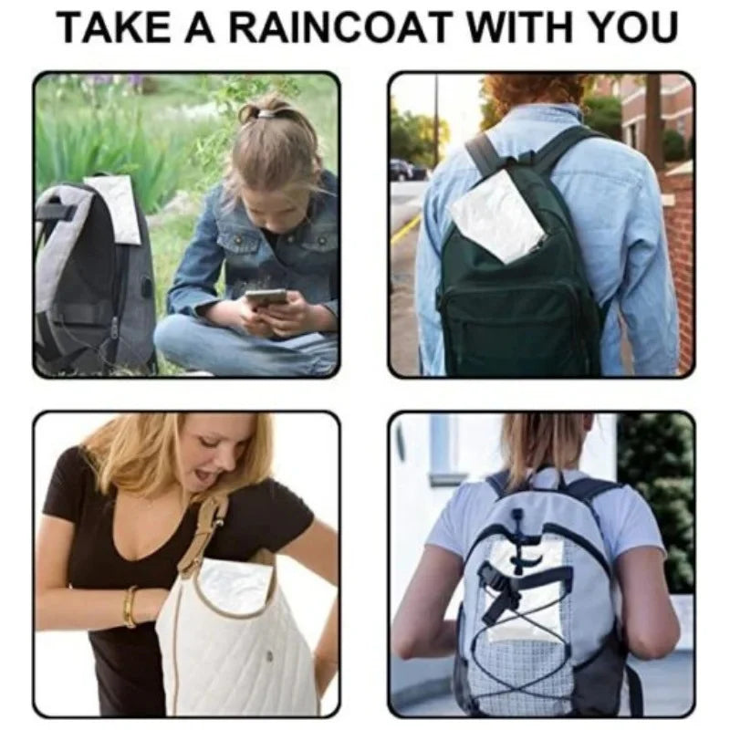 1/6PCS Disposable Waterproof Raincoat Outdoor Hiking and Mountaineering Emergency Transparent Adult Raincoat Poncho Raincoat Oasis Select