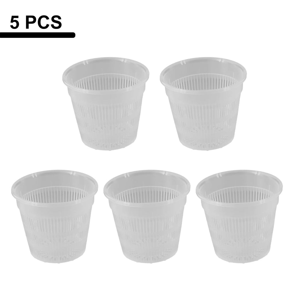 5pcs Orchid Pot With Saucers Plastic Clear Flower Plant Repotting Pot With Holes Breathable Flower Plant Pot For Nursery Oasis Select 5pcs