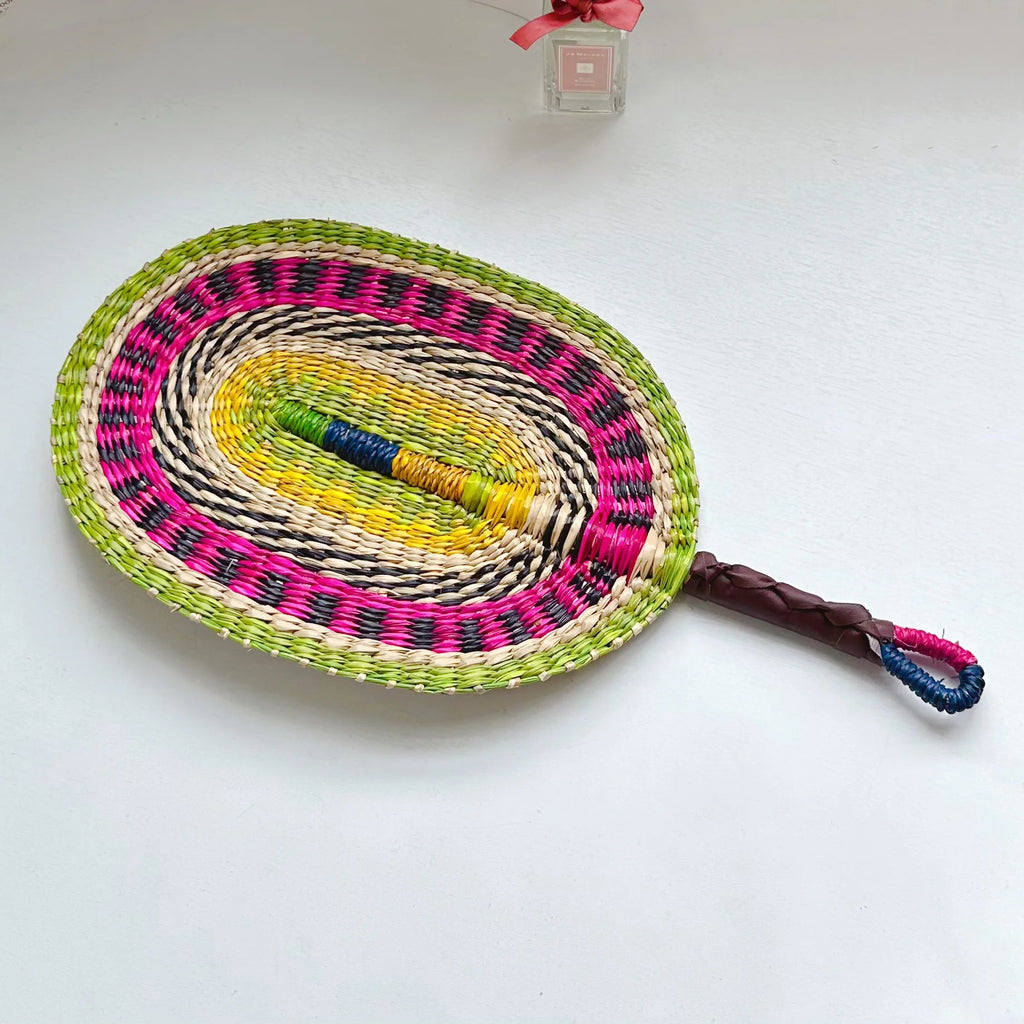 Woven Straw Fan Summer Cooling Grass Handwoven Fan Handmade Fan Nordic Hanging Decorations For Bedroom Wedding Party Home Decors Oasis Select C