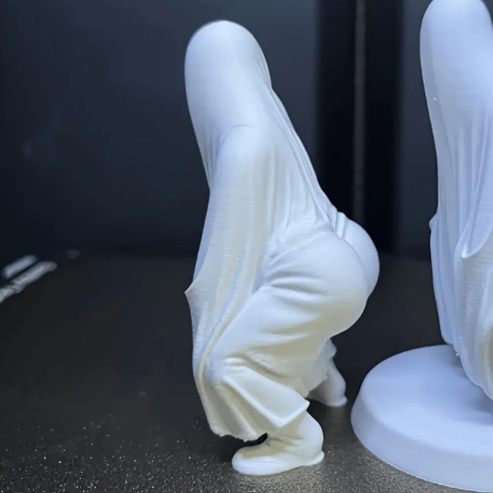 Humorous Ghost Butt Figurine Miniature 3D Printed Spooky Skeleton Ghost Sculpture Halloween Desk Ornament Decor Creativity Gifts Oasis Select