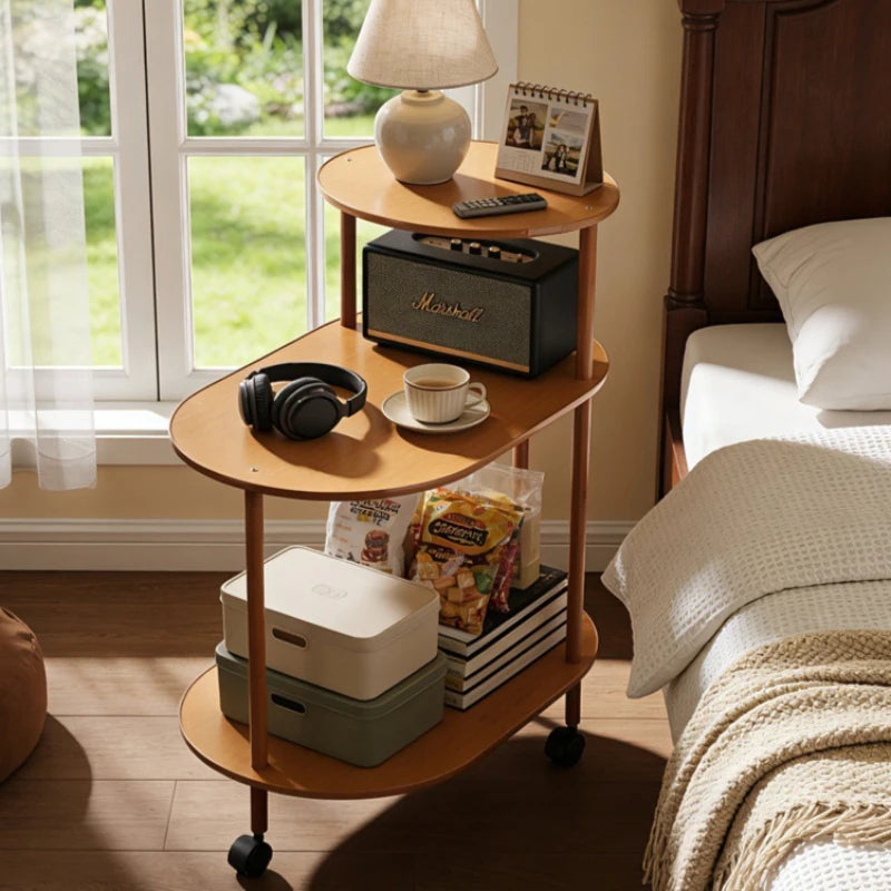 Movable coffee table small apartment modern simple side cabinet light luxury living room Italian minimalist new sofa side cart Oasis Select