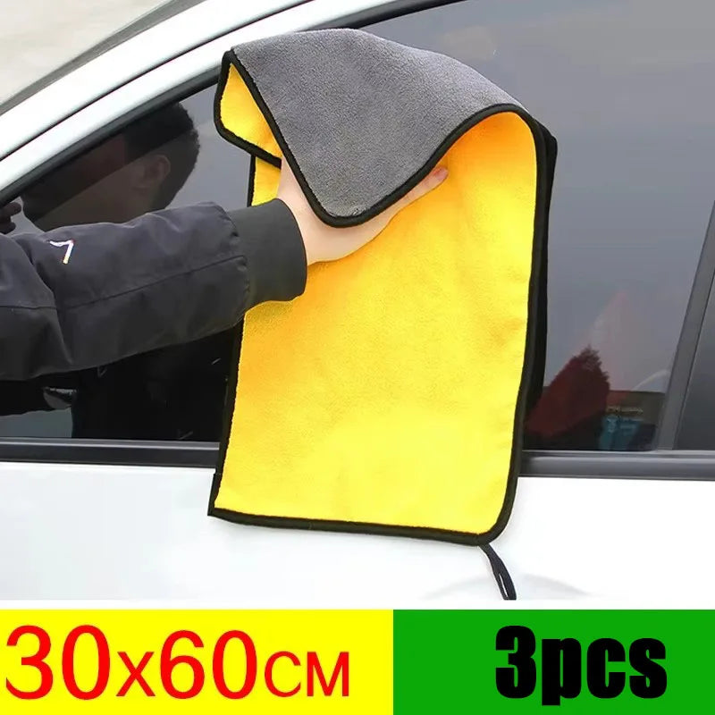 1/3/5Pcs Car Nano Ultra Fiber Cloth Towel Microfiber Car Wash Towel Coral Fleece Towel Car Care Clean Cloth for Car Home Living Oasis Select 30x60-3pcs