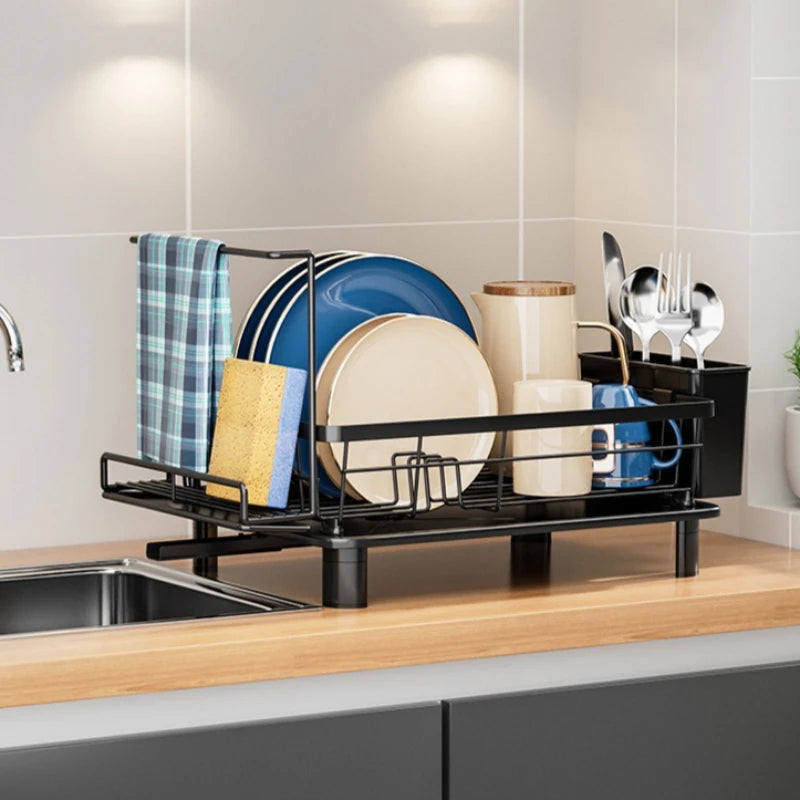 Dish Drain Rack Multifunctional Dish Storage Box Countertop Dish Rack Sponge Rack Kitchen Shelf Oasis Select