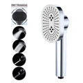 Shower Head Bathroom Rotating High Pressure Water Saving Handheld Shower Head Adjustable Stop Button Water Rain Shower Heads Oasis Select Silver Shower