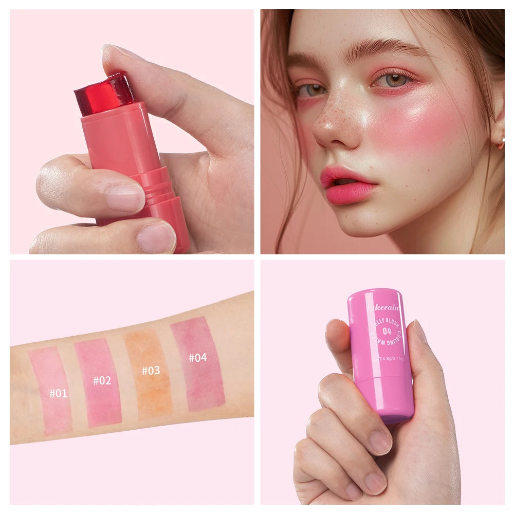 3 IN 1 Blusher Stick Long Lasting Waterproof Non-Sticky Matte Blush Eyeshadow Lip Universal Jelly Tint Stick Matte Contour Makeu Oasis Select
