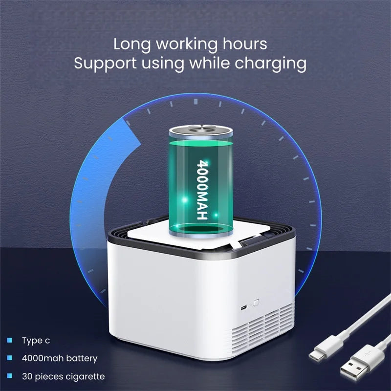 Smokeless Ashtray with Lid – USB HEPA Air Purifier