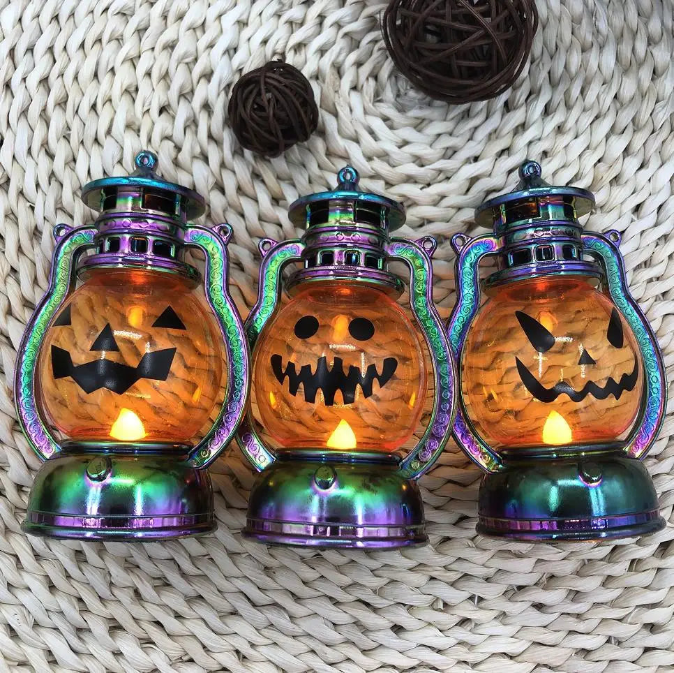 Halloween Decoration Jack-o '-lantern Easter Plastic Electronic Candle Portable Jack-o' -lantern Oasis Select Magic frame Triangle expression