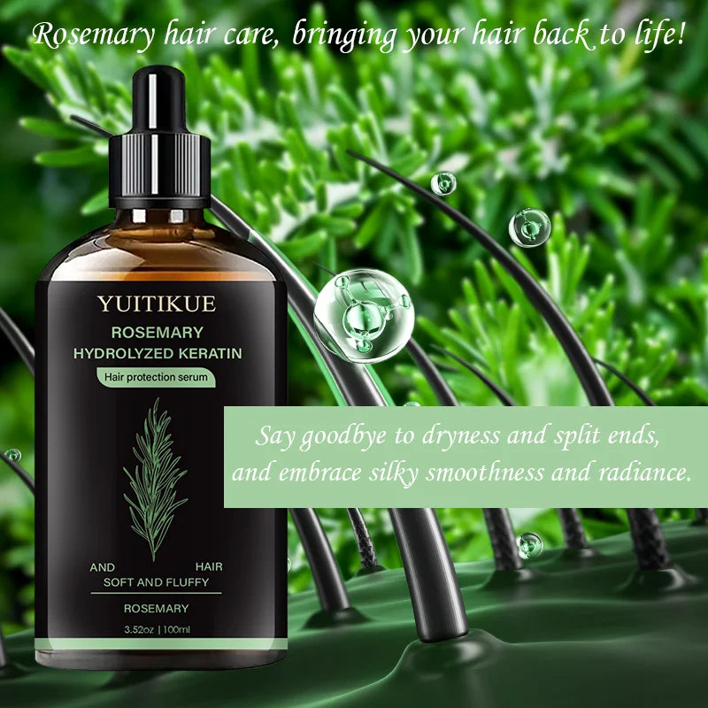 YUITIKUE Hair Protection Serum with Rosemary & Keratin - Nourish Dry Hair, Enhance Smoothness & Radiance Oasis Select