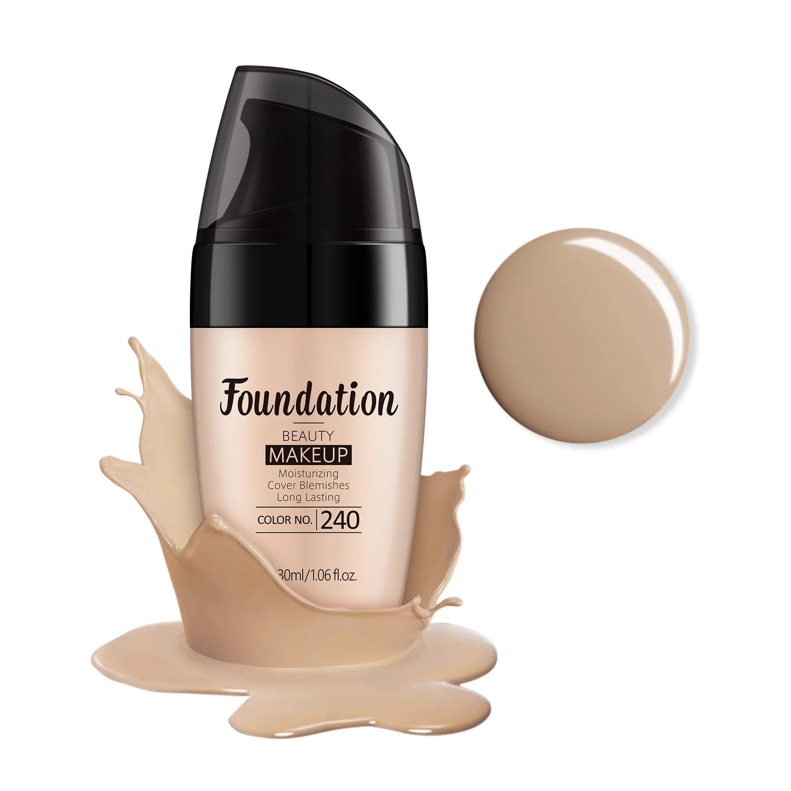 LAIKOU Liquid Foundation Moisturizing Long Lasting Full Coverage Concealer Waterproof Face Makeup 30ml Oasis Select Natural 240