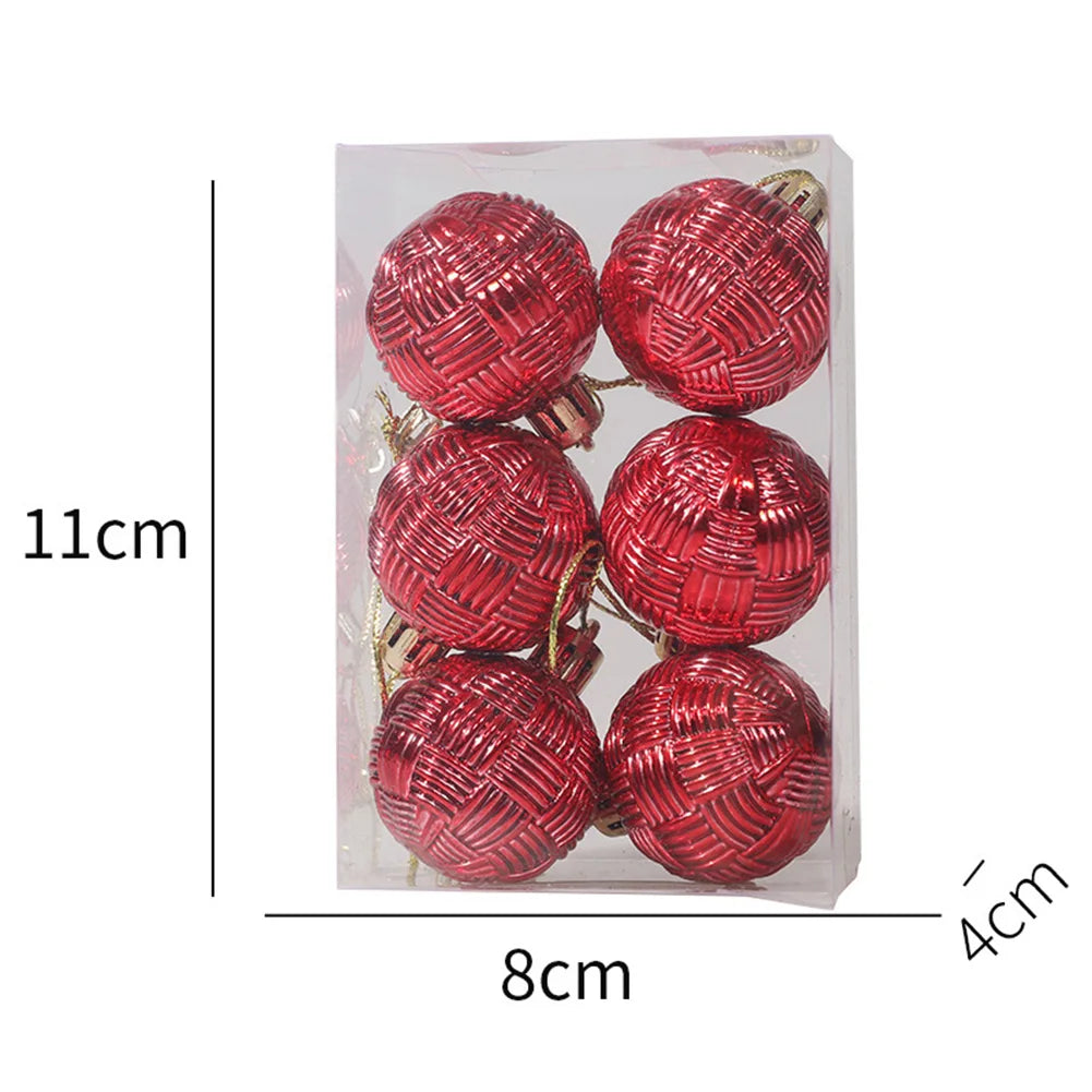 Baubles Mixed Christmas Balls Adapter Xmas Tree 6PCS Accessory Assembly Decoration Ornament Party High Quality Oasis Select Red China Mainland