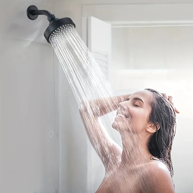 New High Pressure Black Shower Head Sprayer Adjustable Rainfall Wall Mounted Bathroom Fixture Faucet Bathroom Accessories Oasis Select