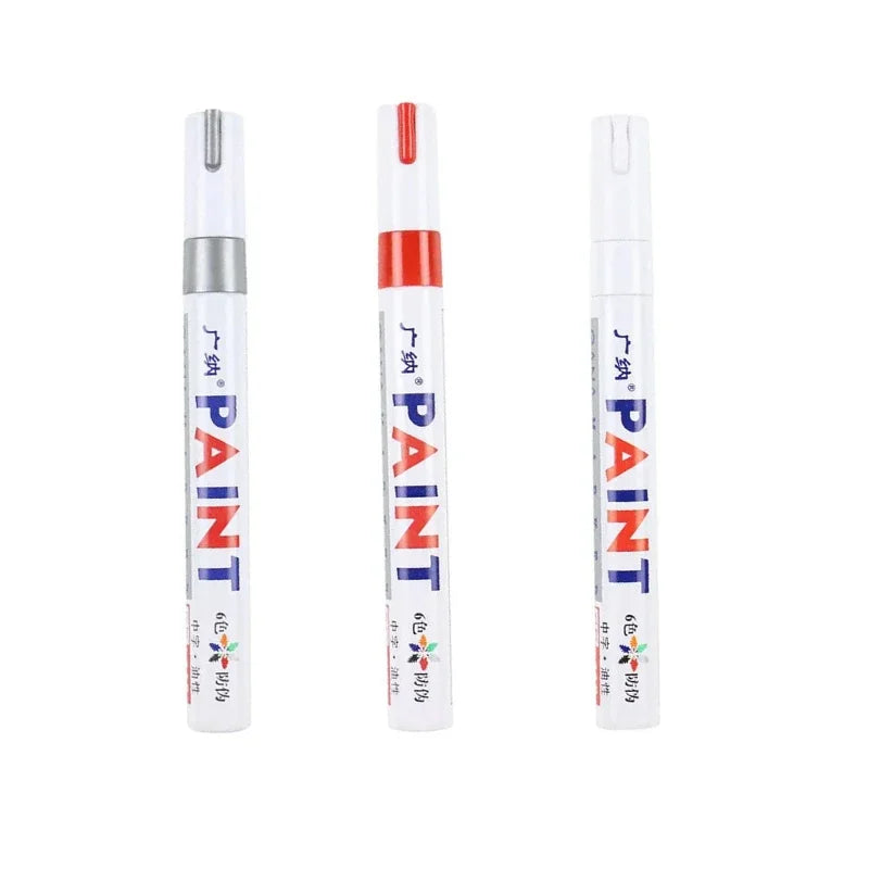 1/3PCS Car Paint Pen Waterproof Car Wheel Tire Oily Painting Mark Pen Auto Rubber Tyre Tread CD Metal Permanent Paint Marker Oasis Select 3pcs Mix 7