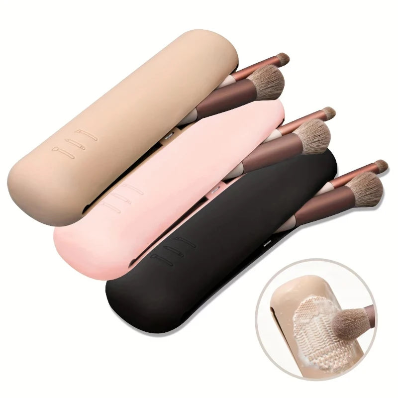 5/3/1Pcs Silicone Makeup Brush Storage Bag Waterproof Makeup Brush Travel Holder Magnetic Portable Cosmetic Bag Multipurpose Oasis Select