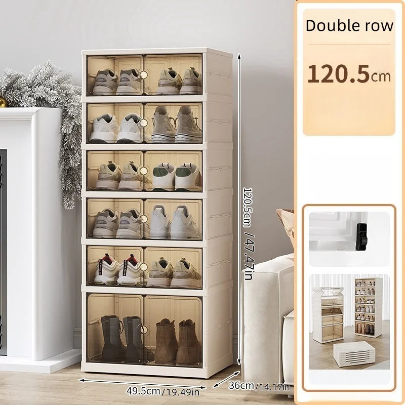 Foldable Shoe Box,One-piece|Magnetic Switch,Multi-style & Sizes|Wheeled,Living Room & Bedroom Use|Home,Shoe Storage Boxes Oasis Select Double 120.5cm