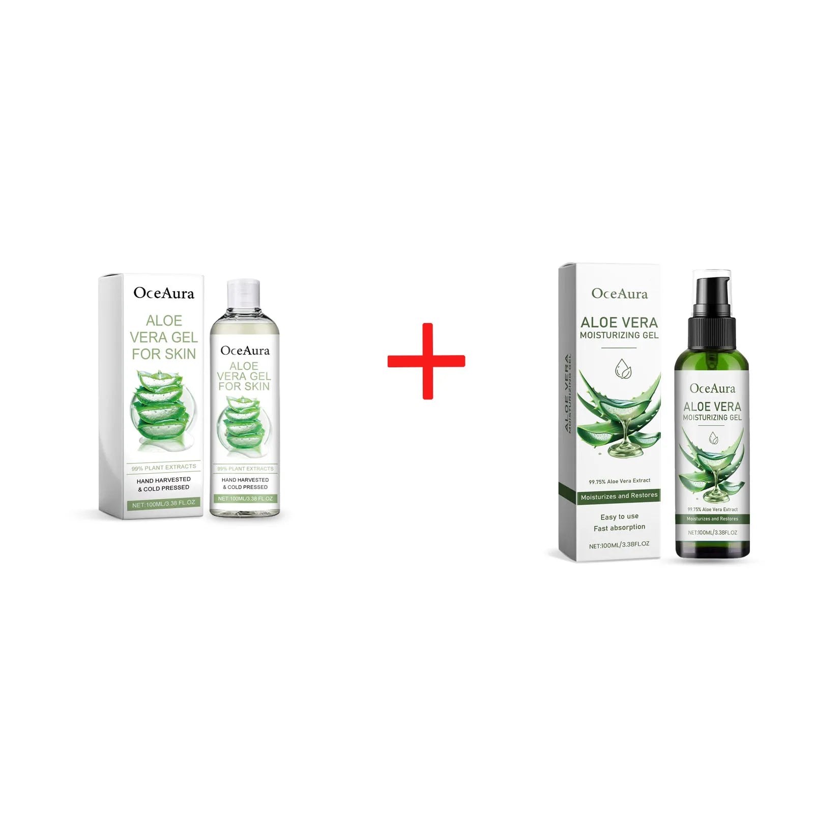 OceAura Aloe Vera Gel – Pore Shrinking, Oil Control & Acne Care Aloe Vera Face Gel Oasis Select C and B