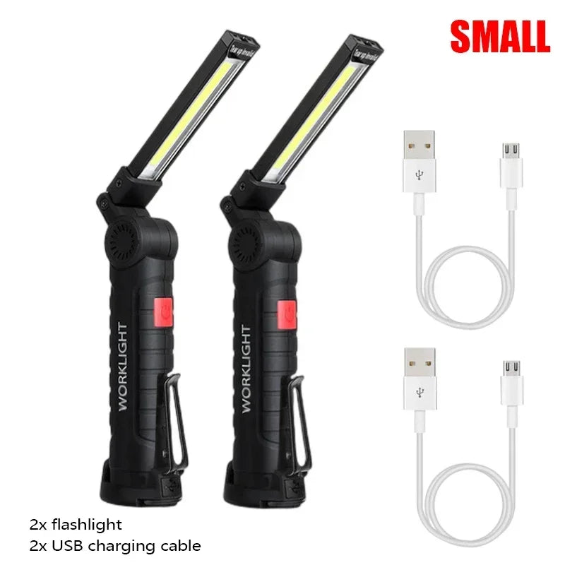 USB Rechargeable COB LED Flashlight | Magnetic, 5 Modes