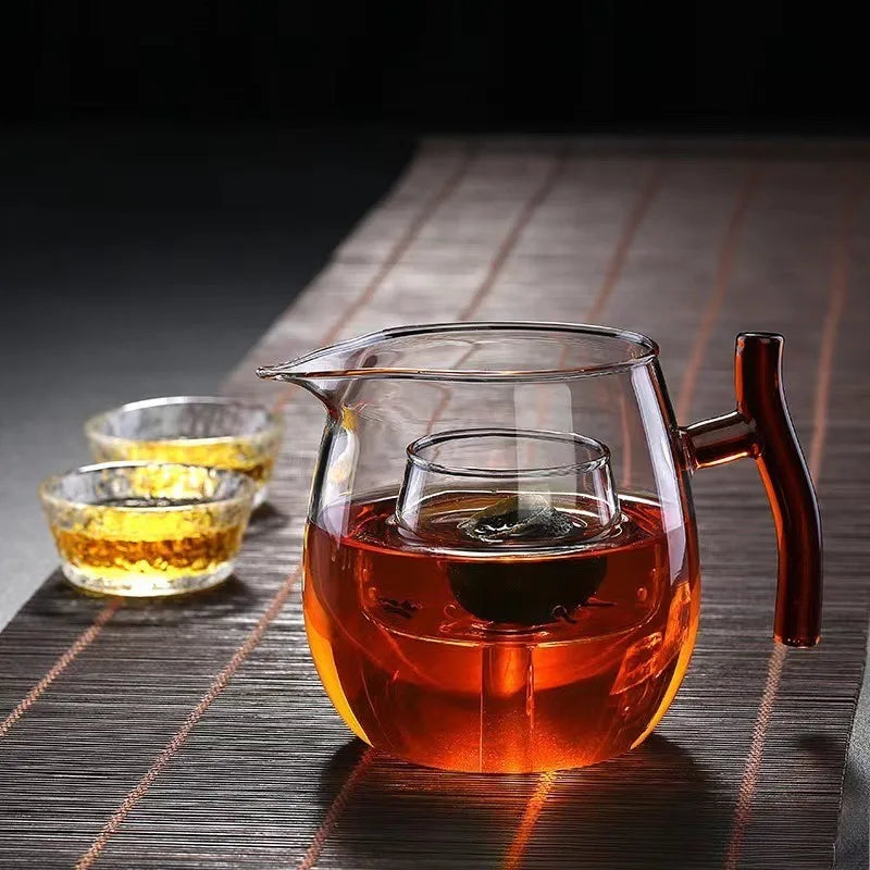 Tea Pot High Borosilicate Glass Teapot with Tea Pitcher Heat Resistant Clear Tea Maker & Warmer Set for Home Oasis Select