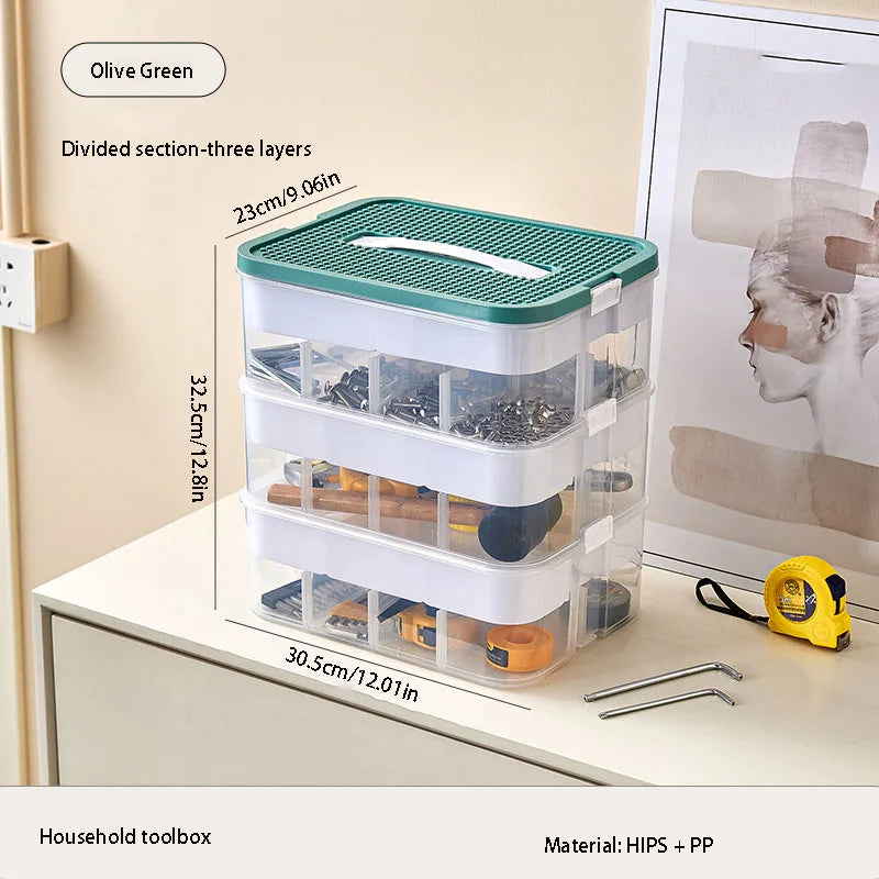 Tool storage box, large-capacity hardware parts storage box, designed for organizing and sorting tools and parts Oasis Select J