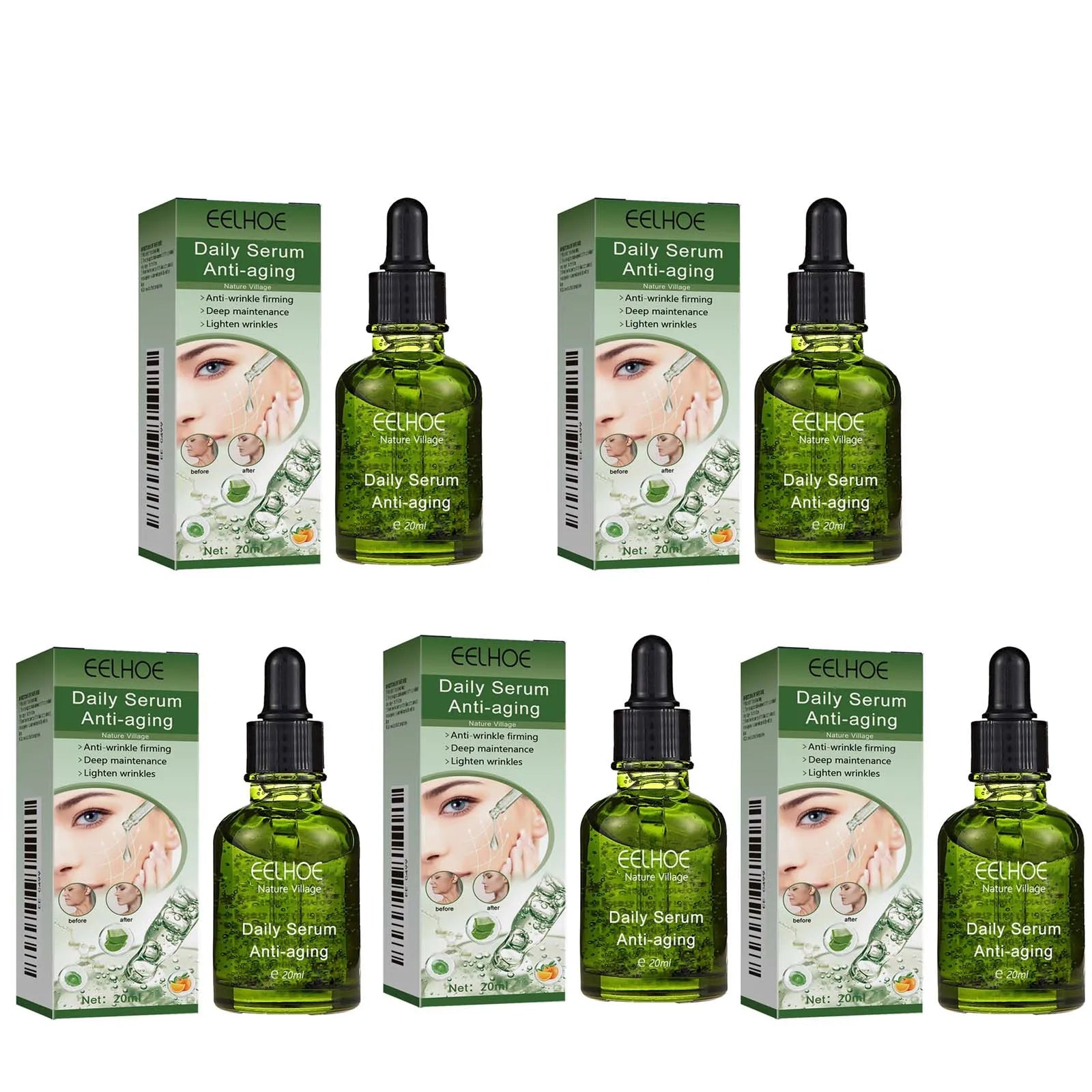 Eelhoe Lifting Firming Face Serum – Anti-Wrinkle & Brightening Face Serum Oasis Select 5Pcs