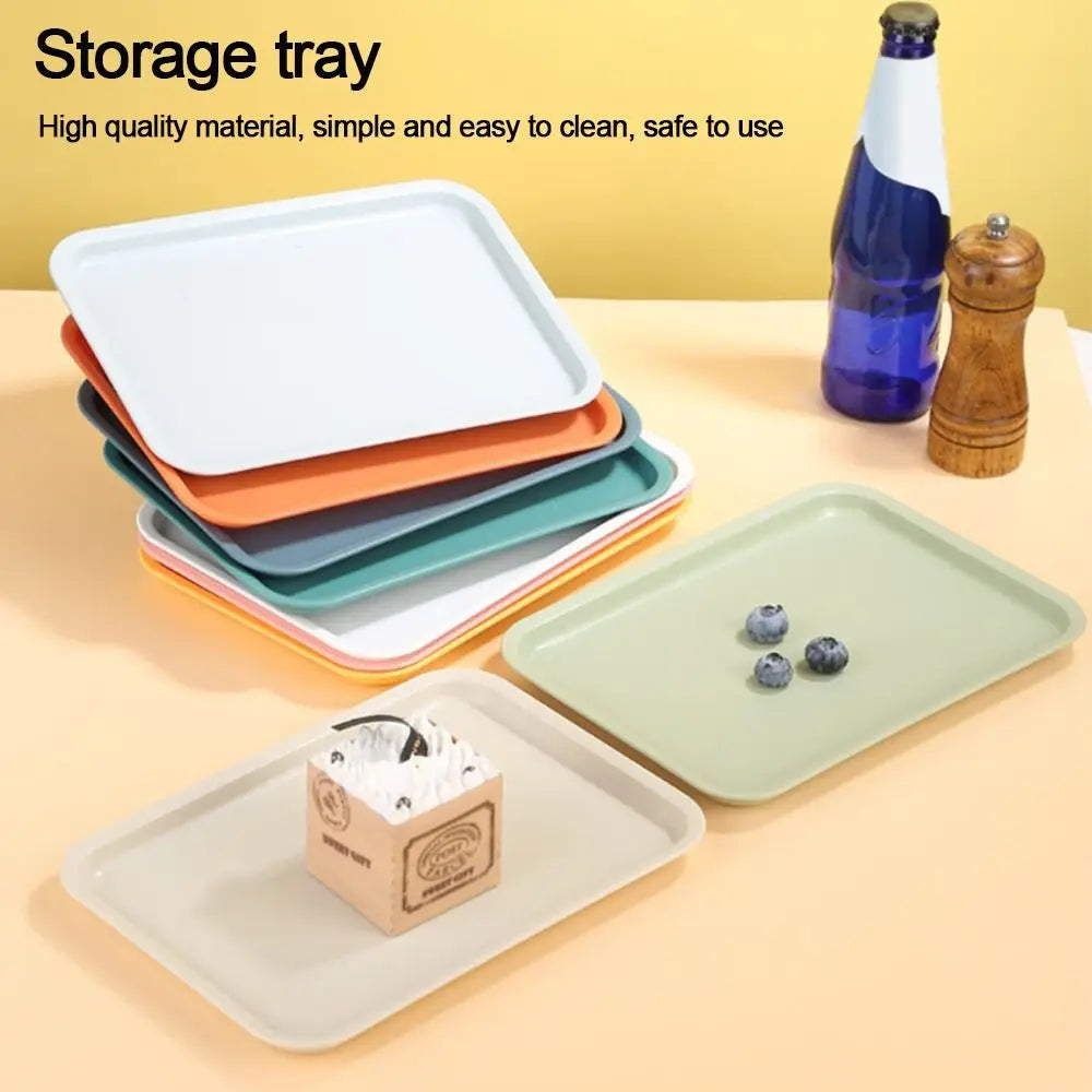Northern Europe Plastic Storage Tray Multicolor Rectangular Food Bread Pan Hotel Service Tray Dessert Pallet Kitchen Supplies Oasis Select