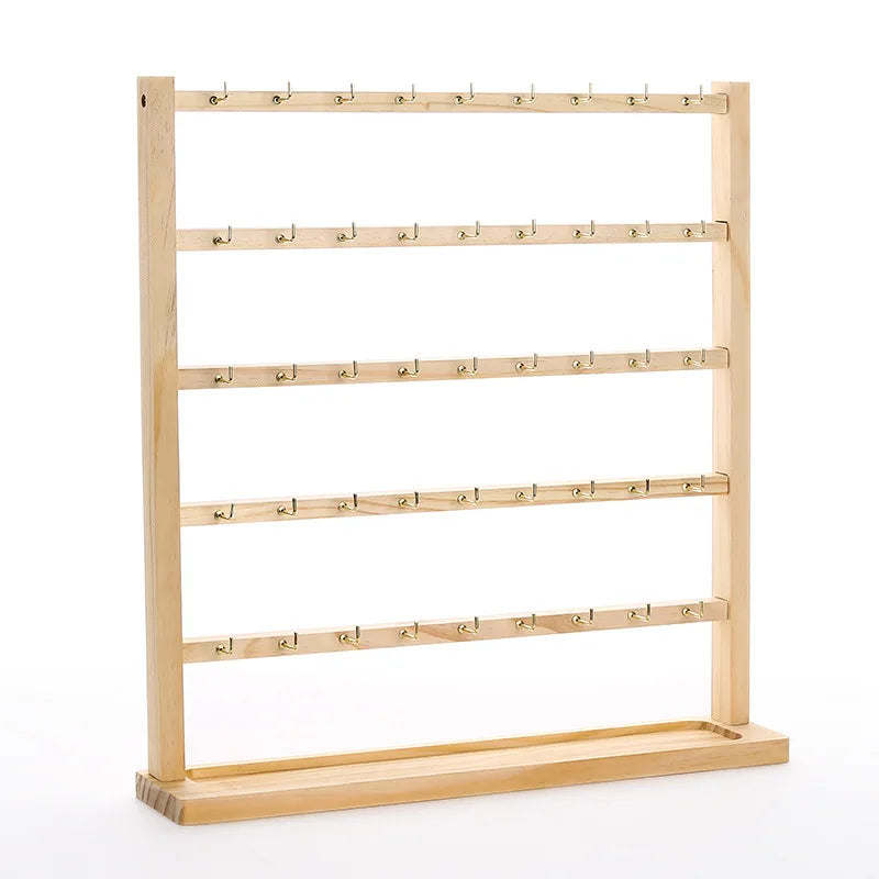 Solid Wood Earring Holder & Multi-Tier Jewelry Display Stand