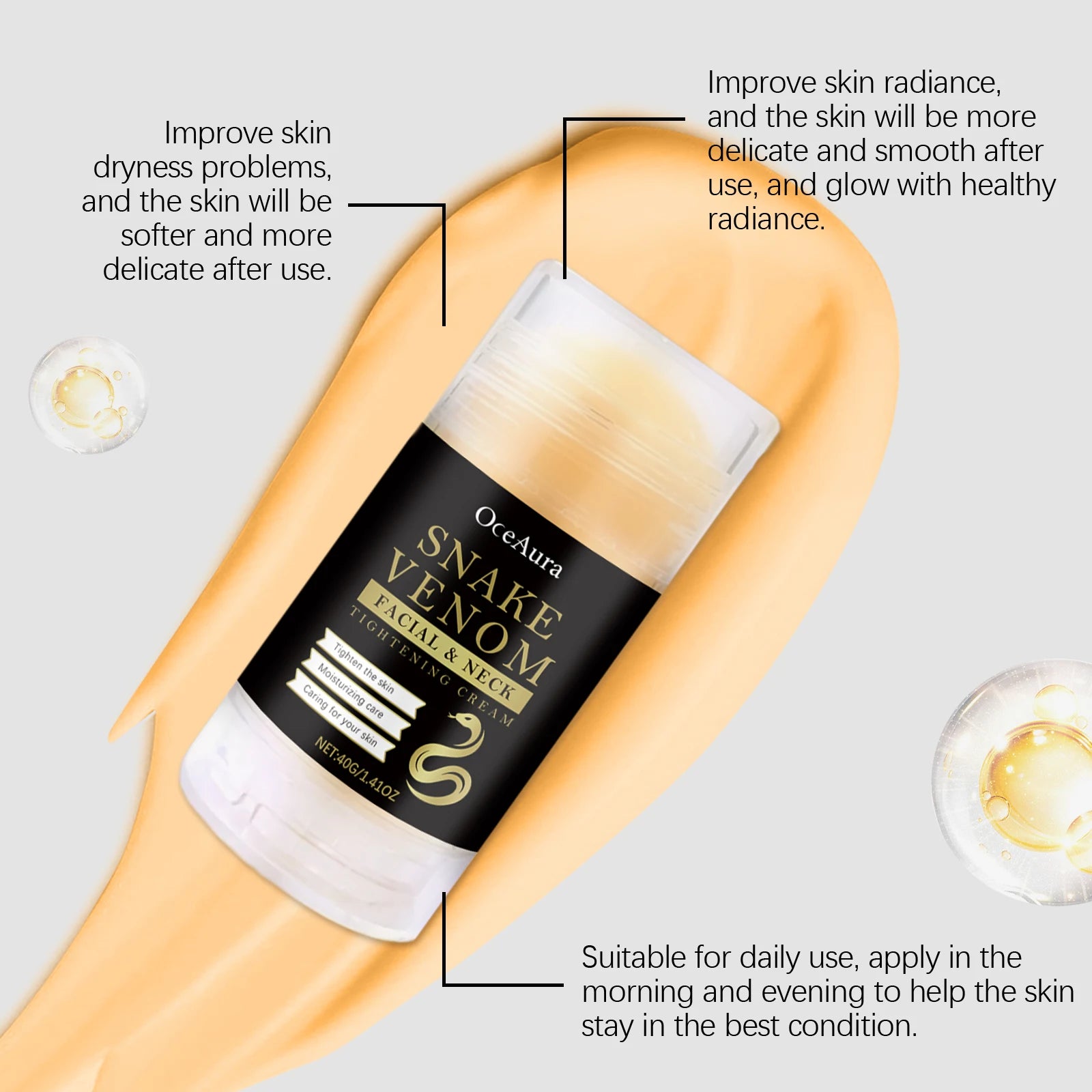 Snake Venom Neck Care Stick Lighten Fine Line Firming Moisturizer Prevent Double Chin Improve Loose Skin Lift Tighten Neck Cream Oasis Select