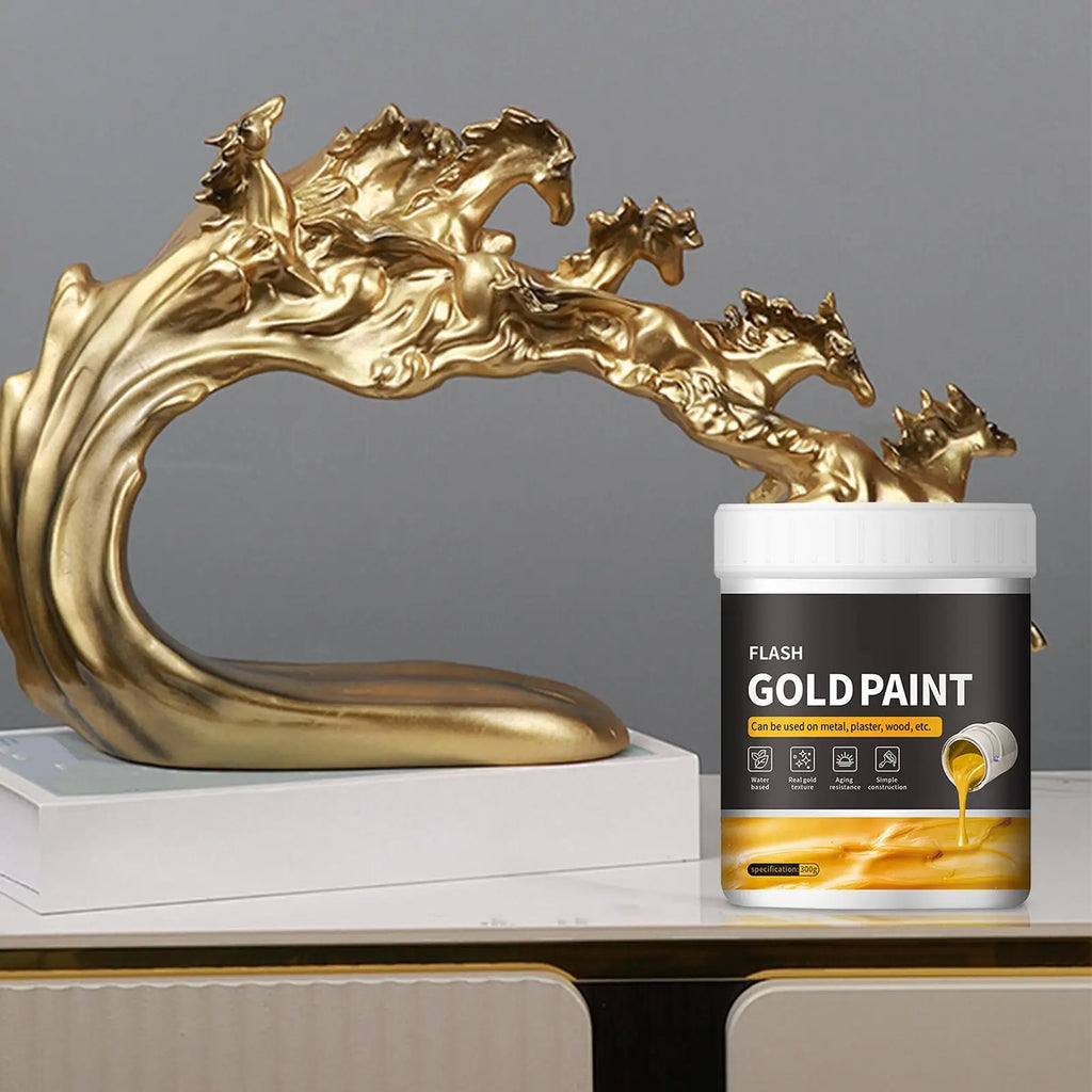 Liquid Gilding Gold Paint 300g Gold Foil Non-Fading Goldleaf Paint Metal Plaster and Wood Painting Easy to Apply Art Supplies Oasis Select