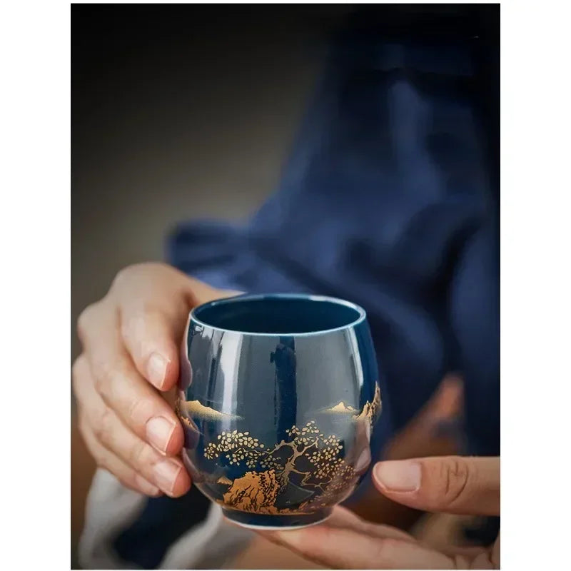 Japanese-style Simple Master Mug Ceramic Tea Bowl Cup Household Jilan Simple Ceramic Large Teacup Tea Set for A Single Cup Oasis Select