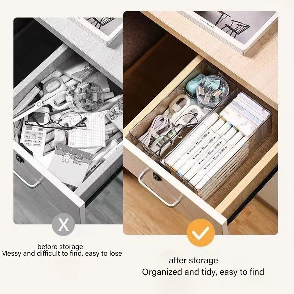 1pc transparent desktop acrylic stackable stationery and cosmetics storage box drawer style hair accessories jewelry organizer Oasis Select