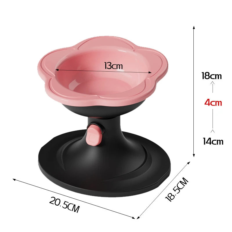 Reliable Stand-up Ceramic Cat Bowl with Pretty Floral Design; Pet Food and Water Dish for Neck Wellness Oasis Select A7