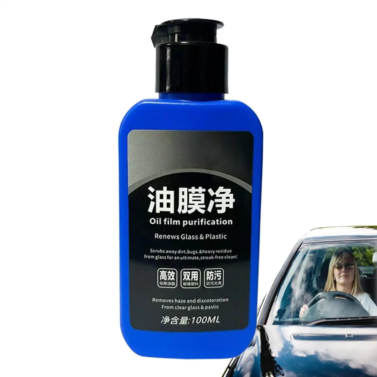 Car Glass Oil Film Cleaner 100ml Car Window Degreaser Cleaner Stain Remover Long-Lasting Protection Automotive Cleaning Supplies Oasis Select