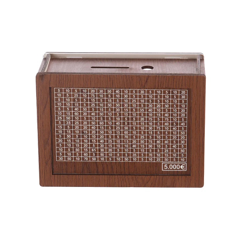 Wooden Money Box with Counter | Vintage Palace-Style Transparent Piggy Bank for Savings Oasis Select 5000 Euro