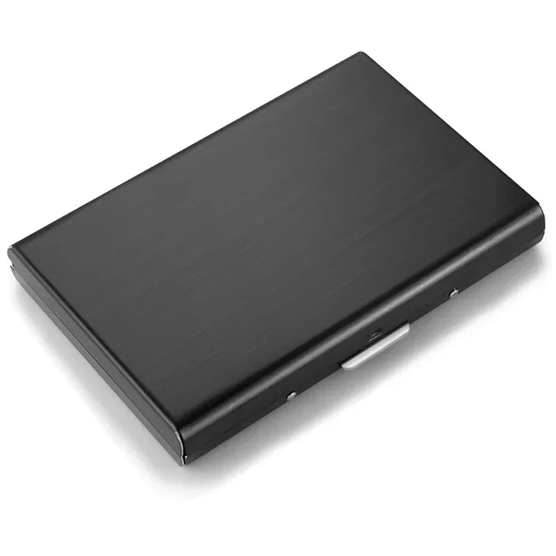 1PC 6-slot business card holder, RFID credit card holder, stainless steel ID card holder, ultra-thin metal wallet Oasis Select black