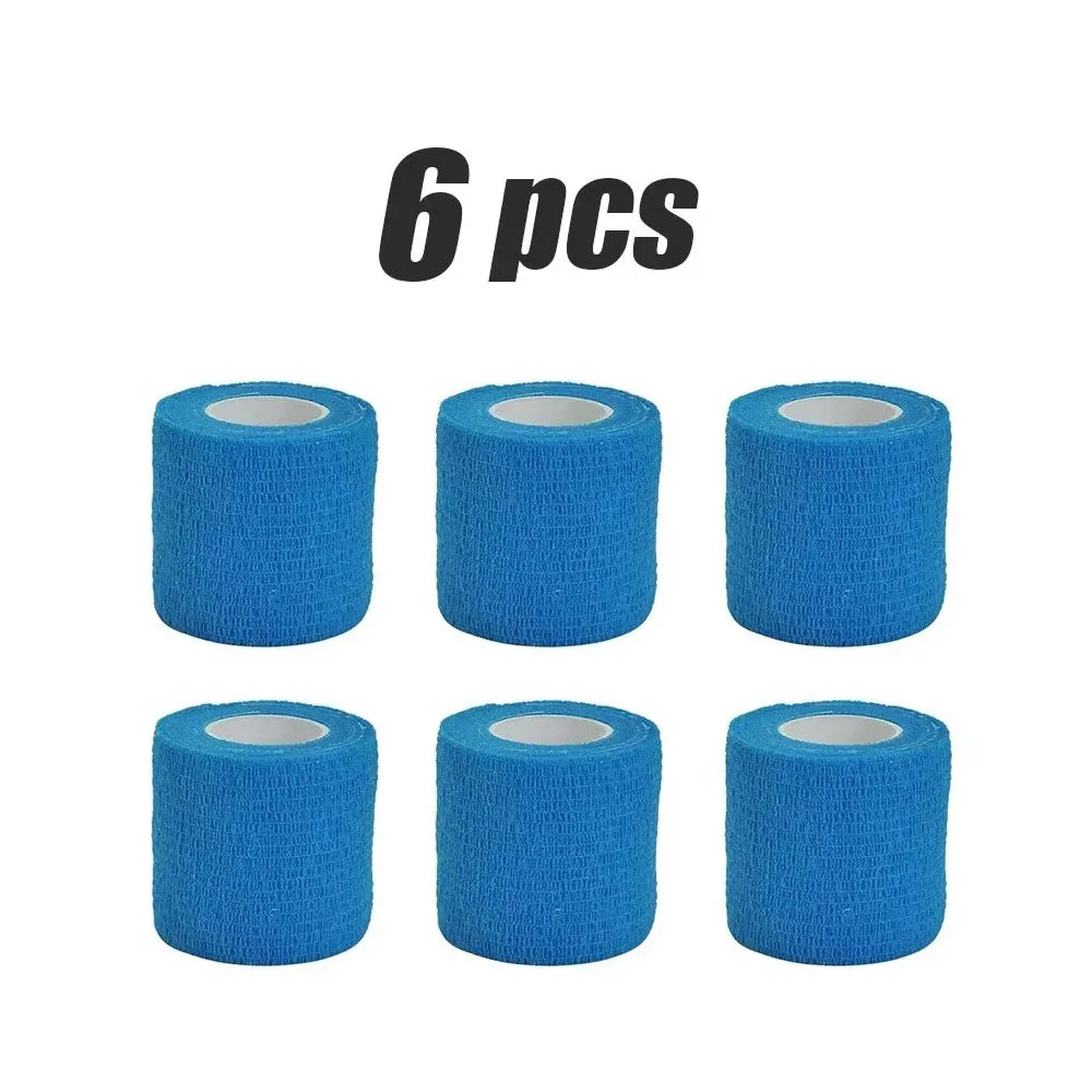 6pcs 5/7.5cm Hot SaleColorful Sport Self Adhesive Elastic Bandage Elastoplast For Knee Support Pads Finger Ankle Palm Shoulder Oasis Select 6pcs-Blue 5cmx4.8m