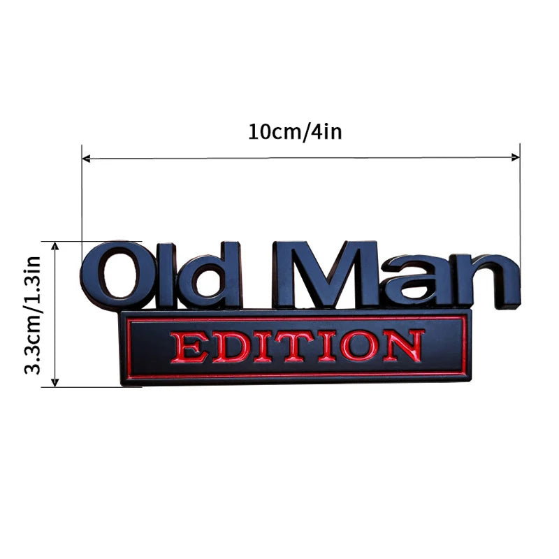 Old Man Edition Car Emblem,3D Metal Badge Sticker For Car,Truck,SUV,Motorcycle,Funny Weatherproof Nameplate Decal Oasis Select
